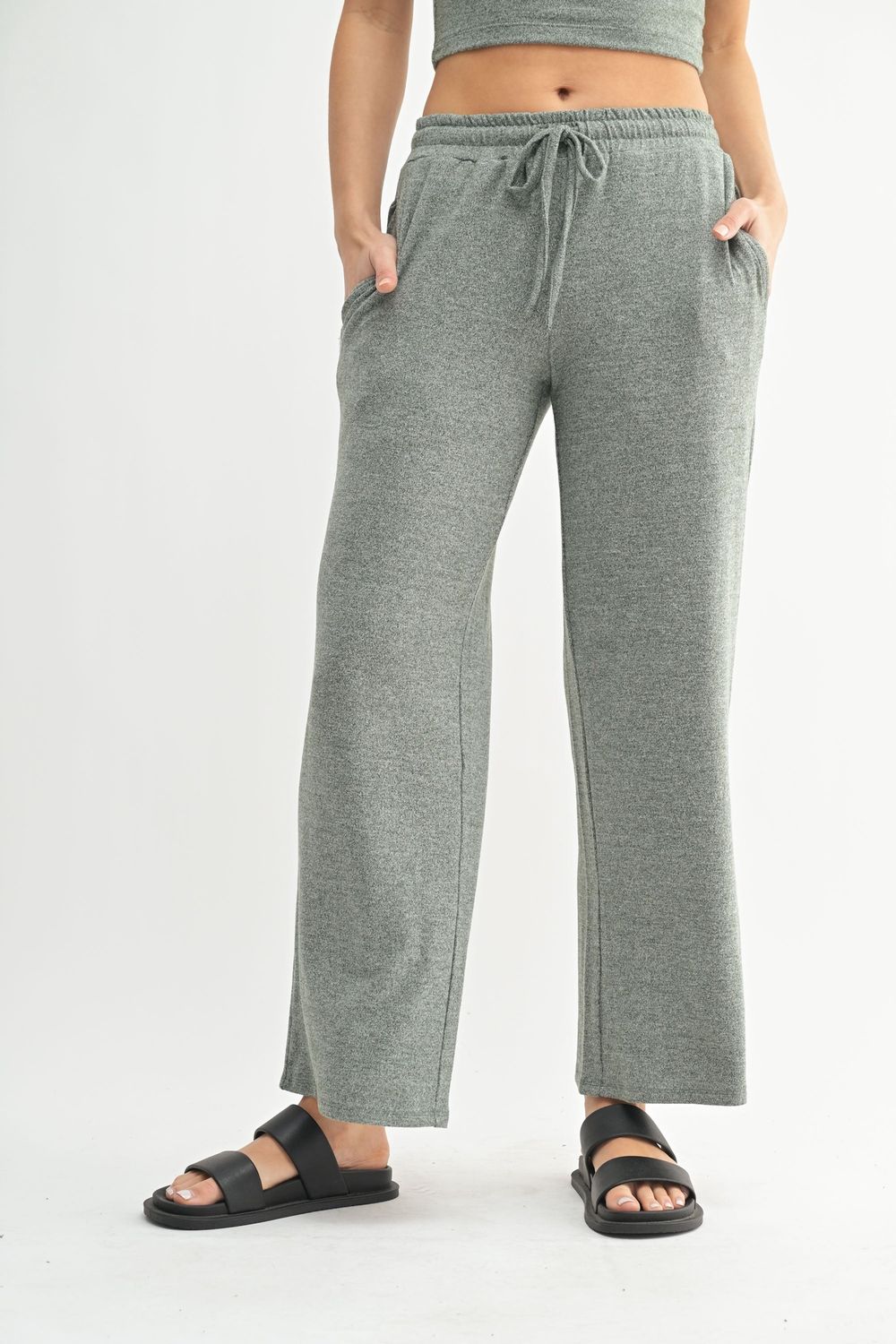 Brushed Wide Leg Lounge Pants