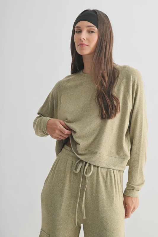 Brushed Hacci Lounge Long Sleeve Pullover