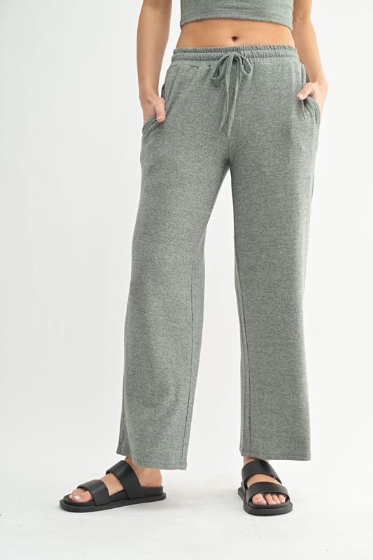 Brushed Wide Leg Lounge Pants