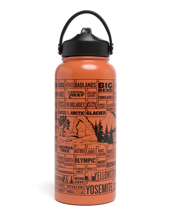 National Parks of the USA Checklist 32oz Insulated Water Bottle