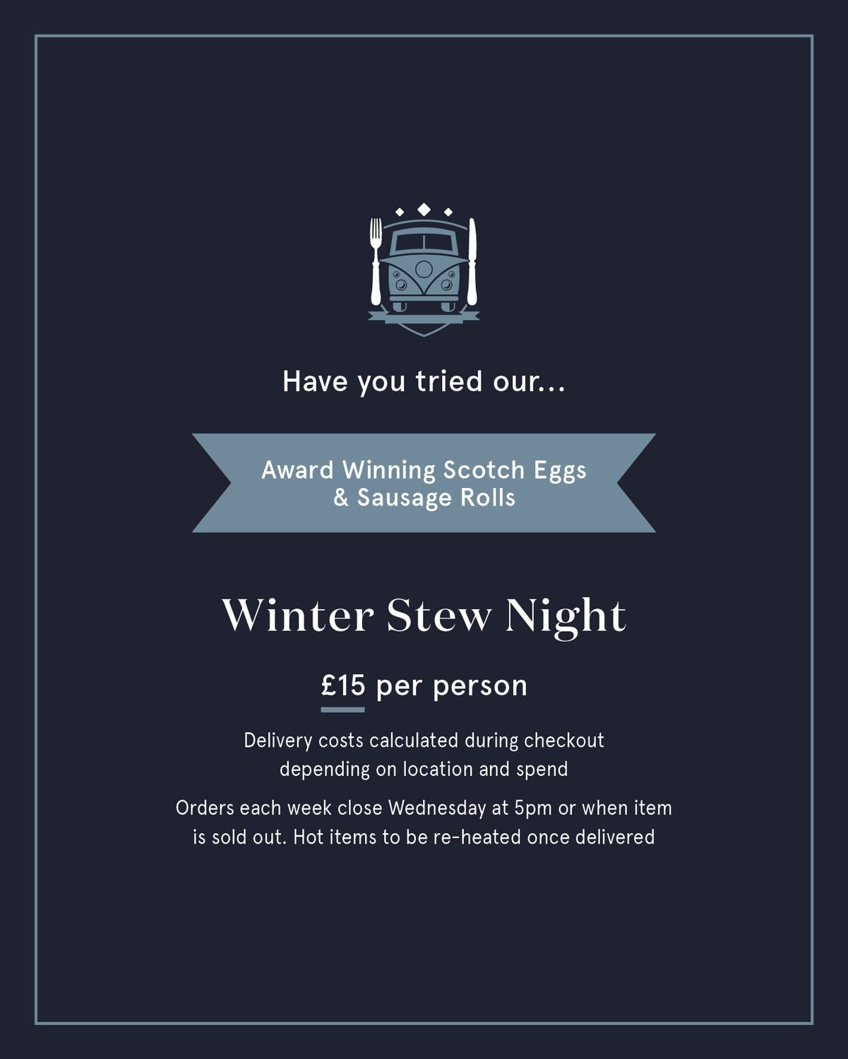SATURDAY December 6th- Dublicious Delivers - Winter Stew Night