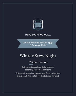 SATURDAY December 6th- Dublicious Delivers - Winter Stew Night