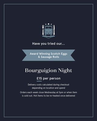 December 19th  - Dublicious Deliveries - Bourguignon Night