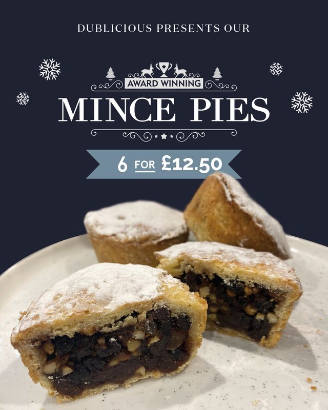 Dublicious Generous  Mince Pies  - Great Taste 1 Gold Star 2019 - BOX of 6 (Approx. 100g each)