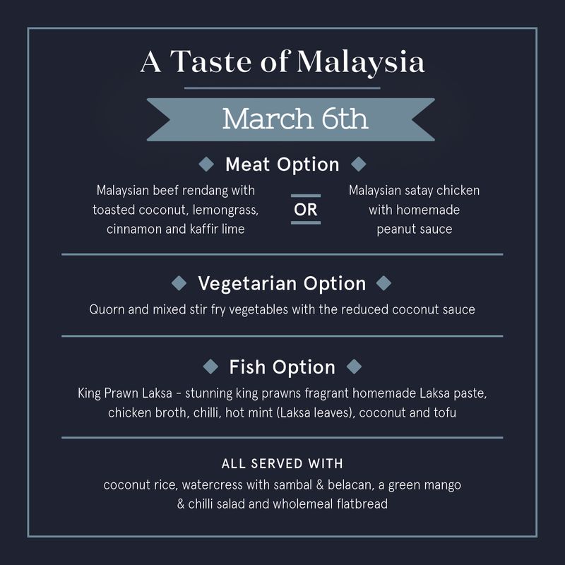 March 6th- Dublicious Delivers  - A Taste of Malaysia