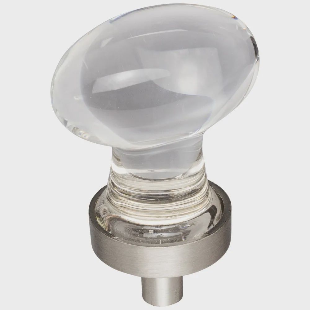 Harlow Football Glass Cabinet Knob, Finish: Satin Nickel, Size: 1-1/4&quot;