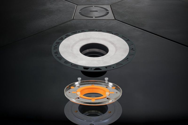 KERDI-DRAIN-A 5-1/2 ADAPT KIT 4" SS GRATE