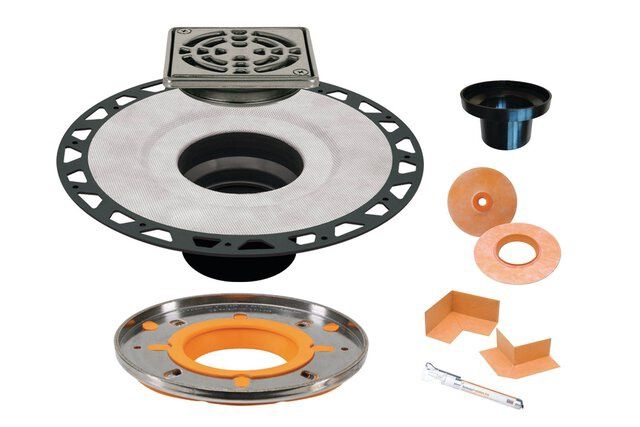 KERDI-DRAIN-A 5-1/2 ADAPT KIT 4&quot; SS GRATE