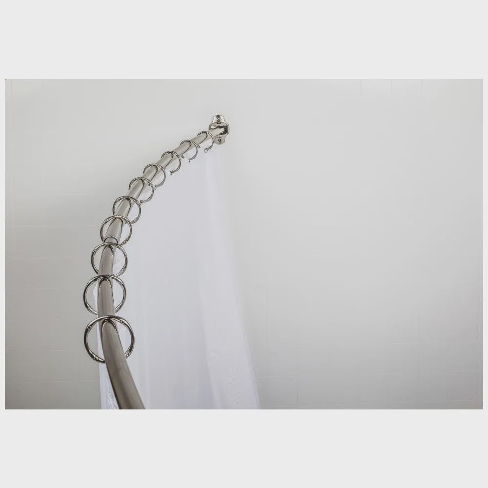 Adjustable Curved Shower Curtain Rod, Finish: Satin Nickel