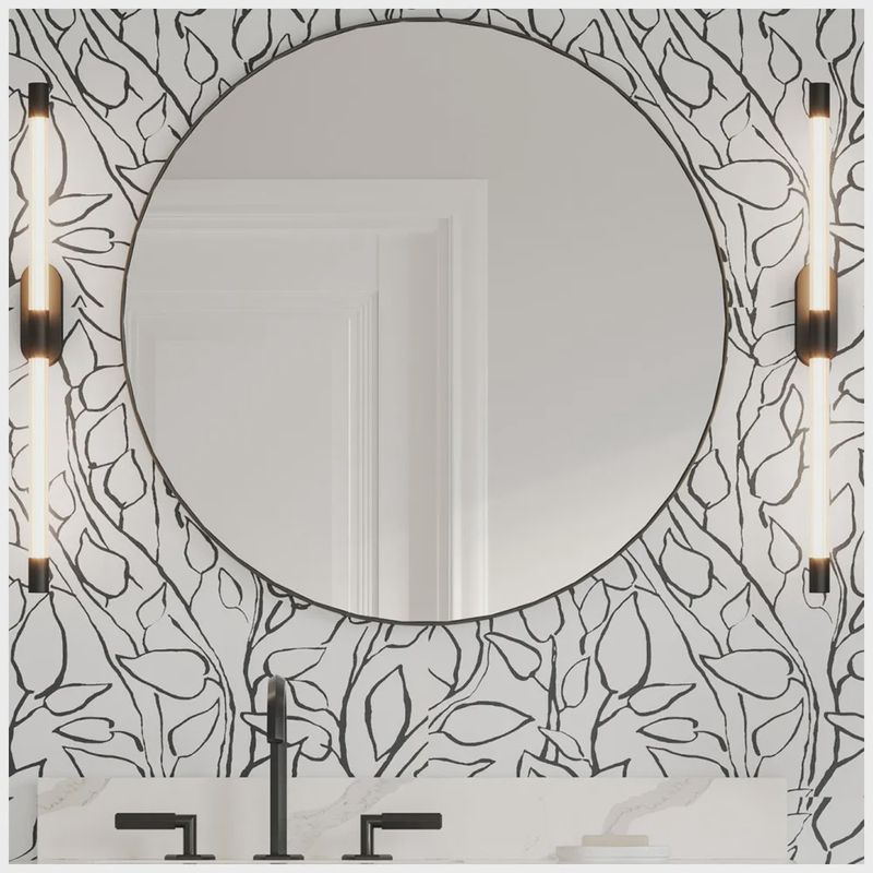 30&quot; x 1&quot; Circular Metal Frame mirror