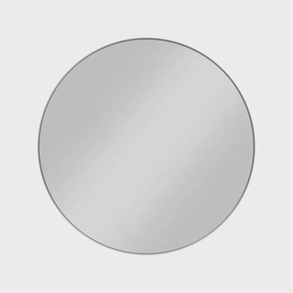30&quot; x 1&quot; Circular Metal Frame mirror, Finish: Satin Nickel