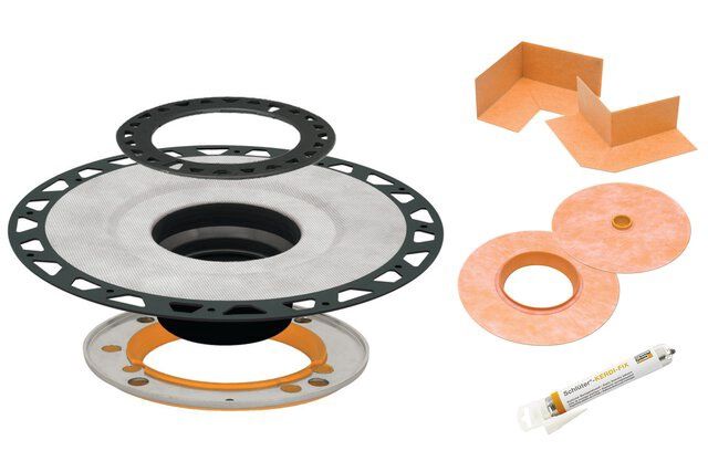 KERDI-DRAIN-A 5-1/2 ADAPT KIT 4&quot; SS GRATE, Type: 5-1/2&quot; ADAPTOR FLANGE KIT