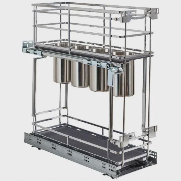 8&quot; STORAGE WITH STYLE® Metal &quot;No Wiggle&quot; Soft-close Utensil Base Pullout