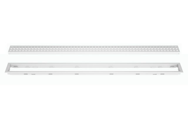 KERDI-LINE 3/4&quot; FRAME - Square Grate, Color: Matte White, Size: 20&quot;