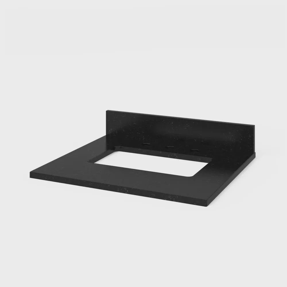 25&quot; Countertop for a 24&quot; Wavecrest Vanity, Counter Top Finish: Black Granit, Side Splash: 0, Sink Cutout: Rectangle