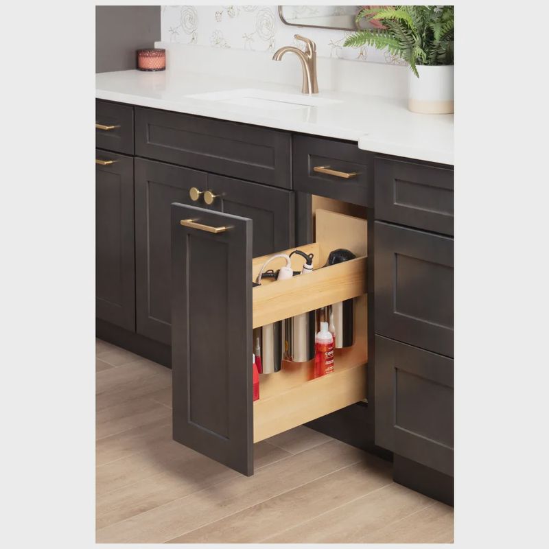 "No Wiggle" Powered Vanity Pullout for Door/Drawer Base Cabinet