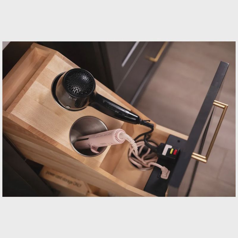 &quot;No Wiggle&quot; Powered Vanity Pullout for Full Height Base Cabinet