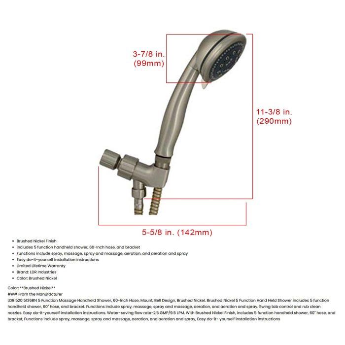 Handheld Brushed Nickel Shower Head