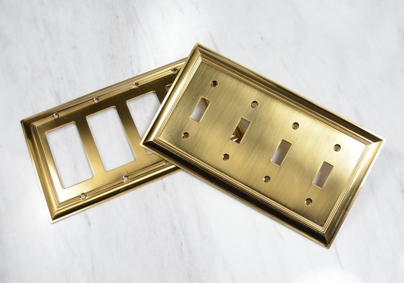 Amber Gold Impressions Wall Plates