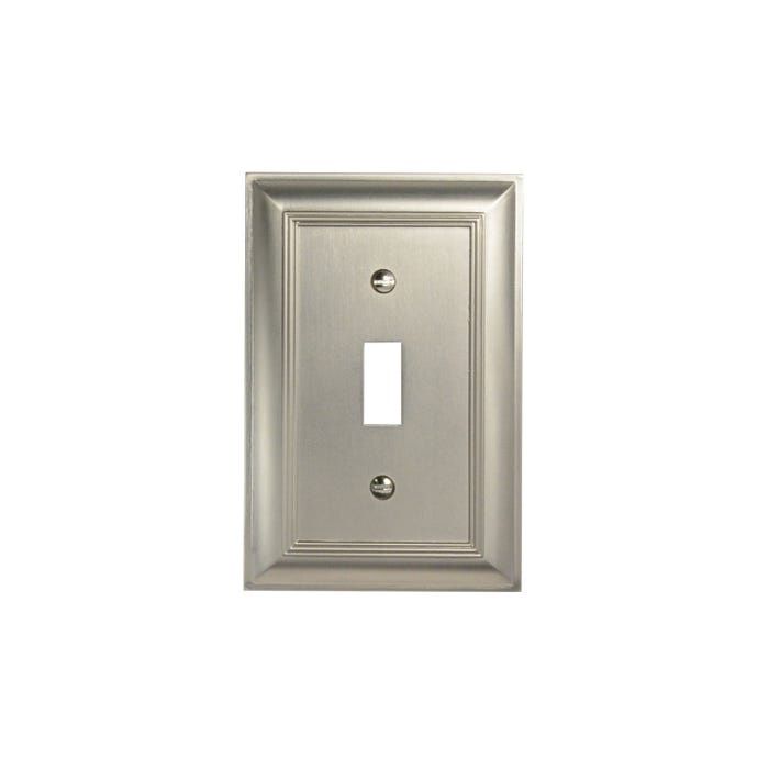 Brushed Nickel - Impressions Wall Plates, Finish: Brushed Nickel, Type: Single Duplex