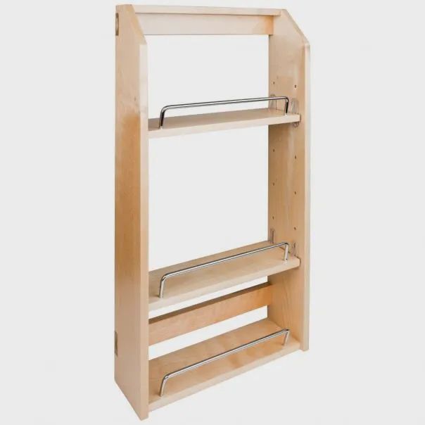 Wood Door Mount Spice Rack, Size: 9-1/2&quot;