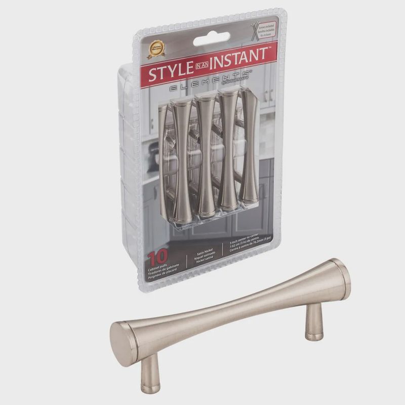 3&quot; Center-to-Center Sedona Satin Nickel Packaged Cabinet Pull