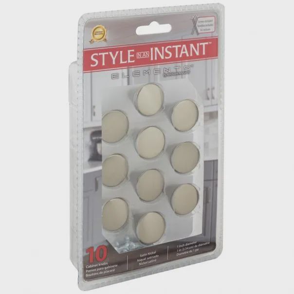1" Diameter Satin Nickel Conical Sedona Packaged Cabinet Knob