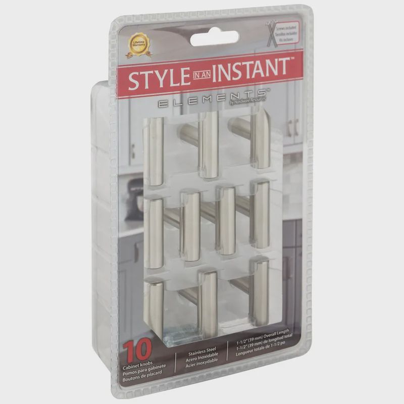 1-9/16" Overall Length Naples Packaged Cabinet "T" Knob