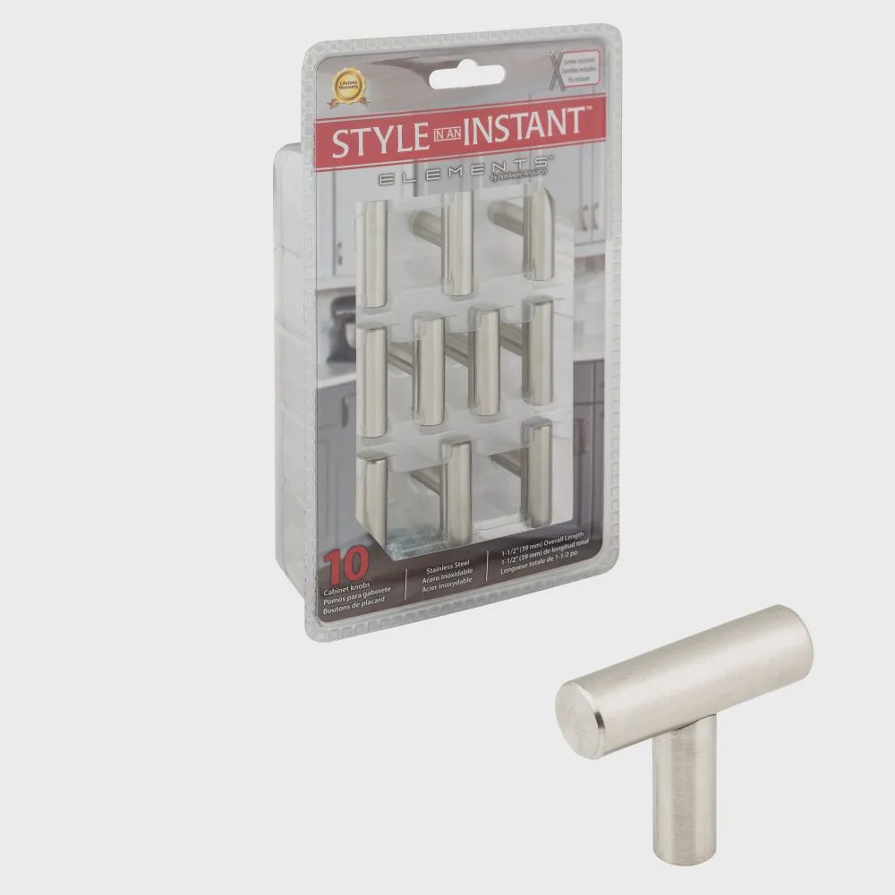 1-9/16&quot; Overall Length Naples Packaged Cabinet &quot;T&quot; Knob