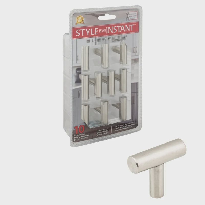 1-9/16&quot; Overall Length Naples Packaged Cabinet &quot;T&quot; Knob