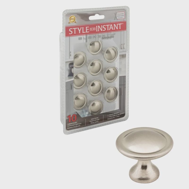 1-1/8&quot; Button Watervale Packaged Cabinet Knob