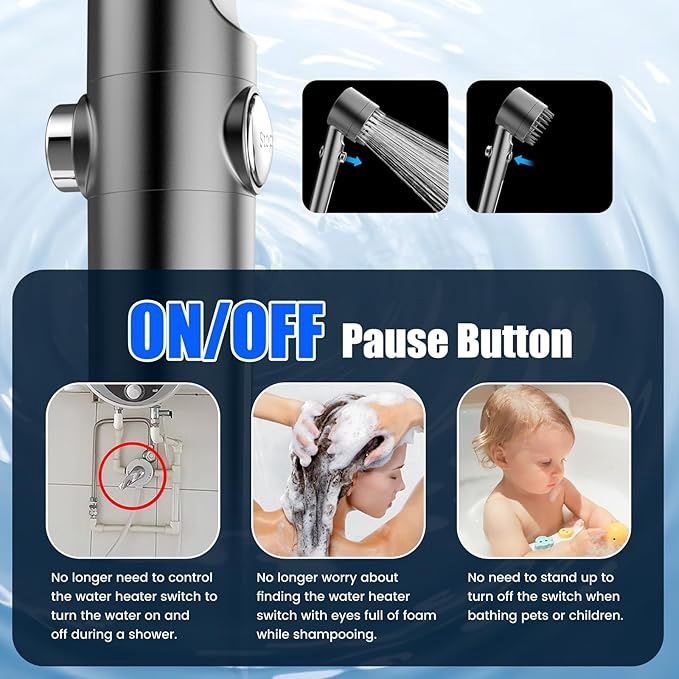 Filtered Shower Head with Handheld and Power wash