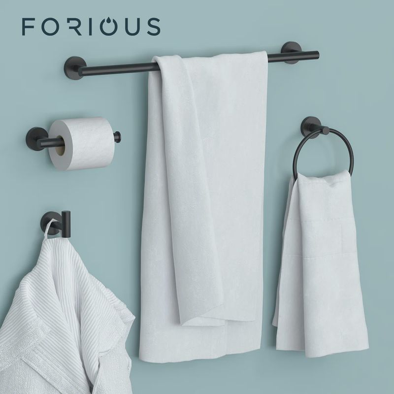 5 Piece Black Bathroom Hardware Set