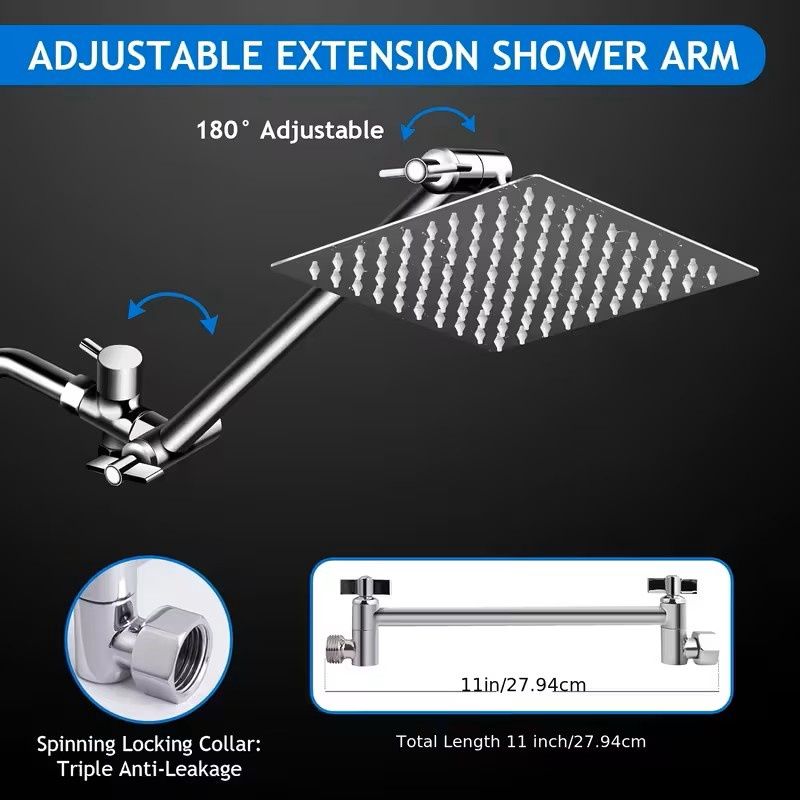 8/12" High-Pressure Rainfall Shower Head &amp; Handheld Combo