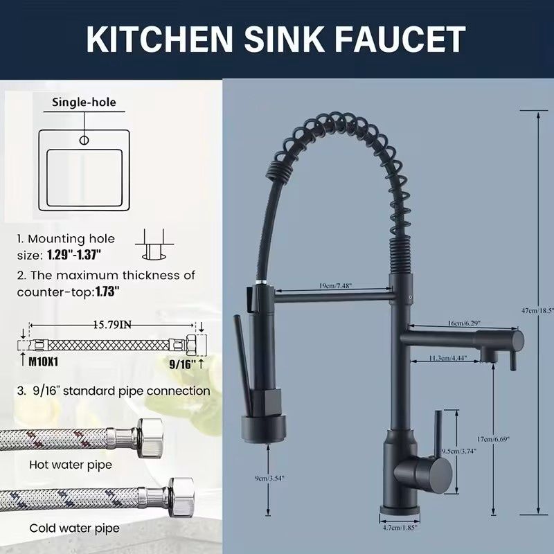 Modern High-Arc Kitchen Faucet with Pull-Down Sprayer