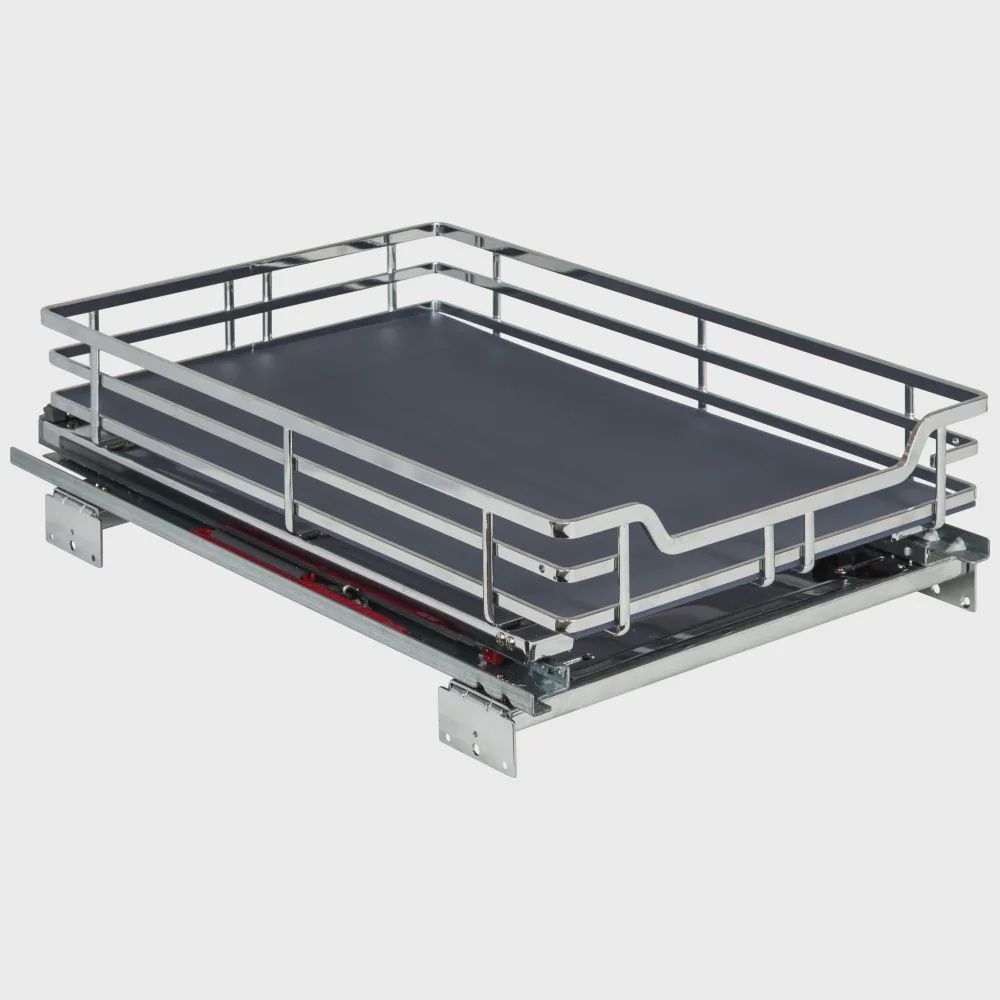 Storage With Style Metal Soft-close Pullout Basket, Finish: Polished Chrome, Size: 14-1/2&quot;