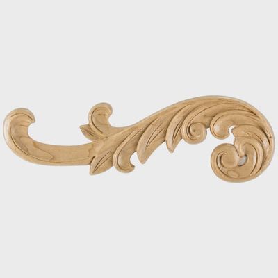 10-3/8&quot; W x 1/4&quot; D x 3-1/4&quot; H Left Curved Acanthus Appliqué