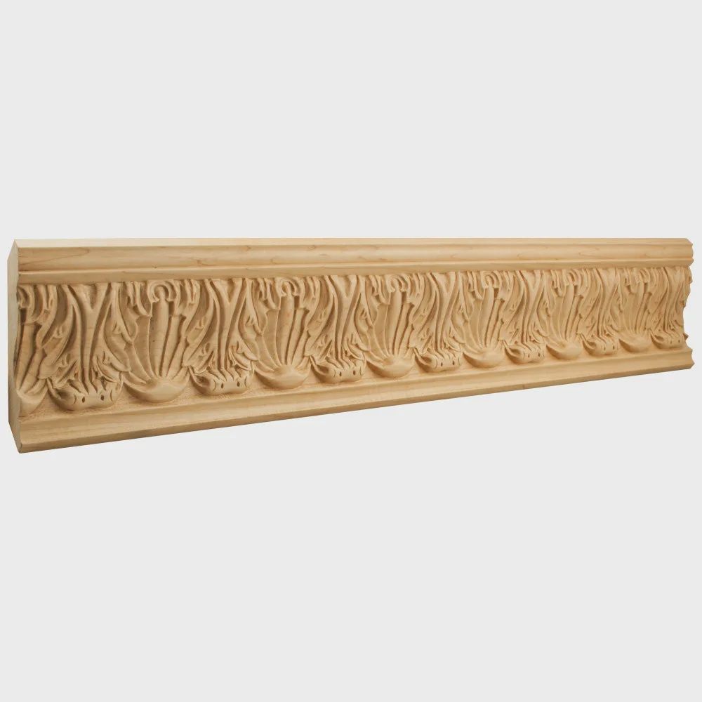 7/8&quot; D x 4-3/4&quot; Acanthus Hand Carved Moulding, Species: Basswood