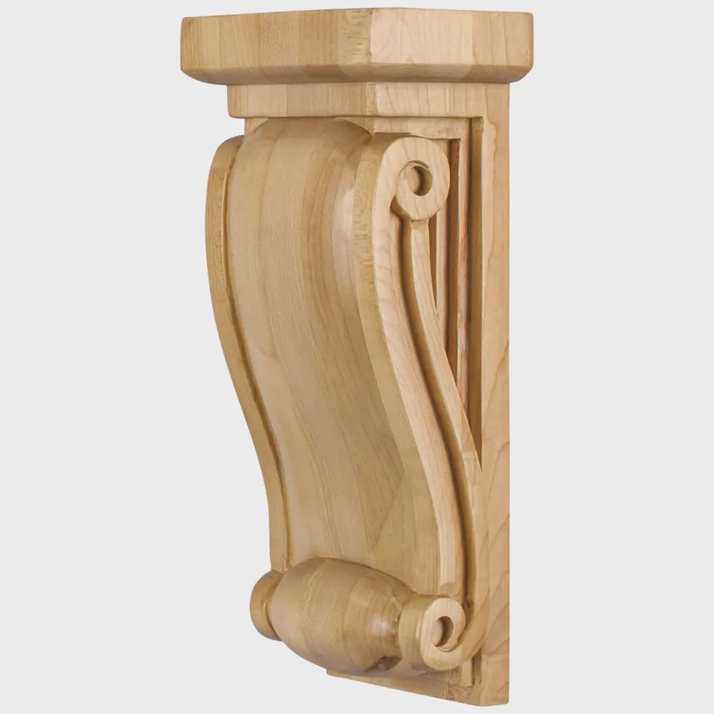 Neo Gothic Corbel, Dimensions: 4-1/2&quot; W x 3&quot; D x 10&quot; H, Species: Alder