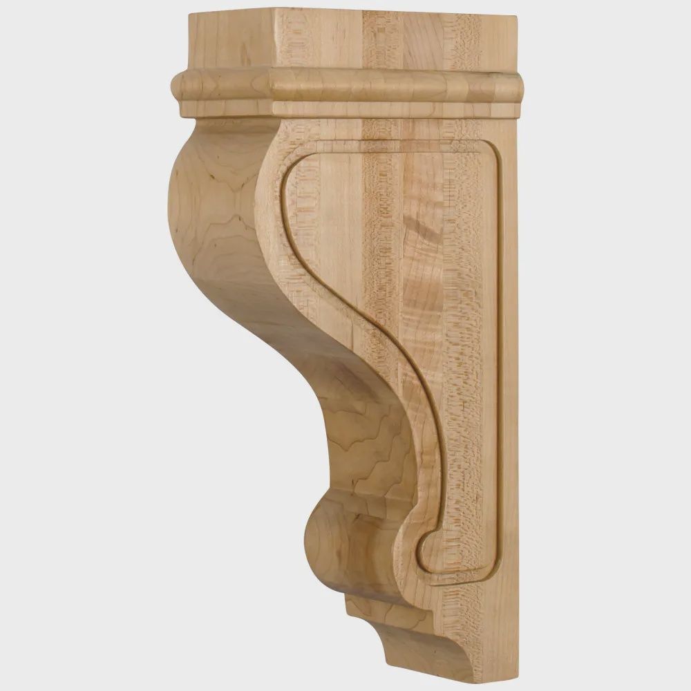 Arts &amp; Craft Corbel, Dimensions: 3&quot; W x 5-3/4&quot; D x 12&quot; H, Species: Hard Maple