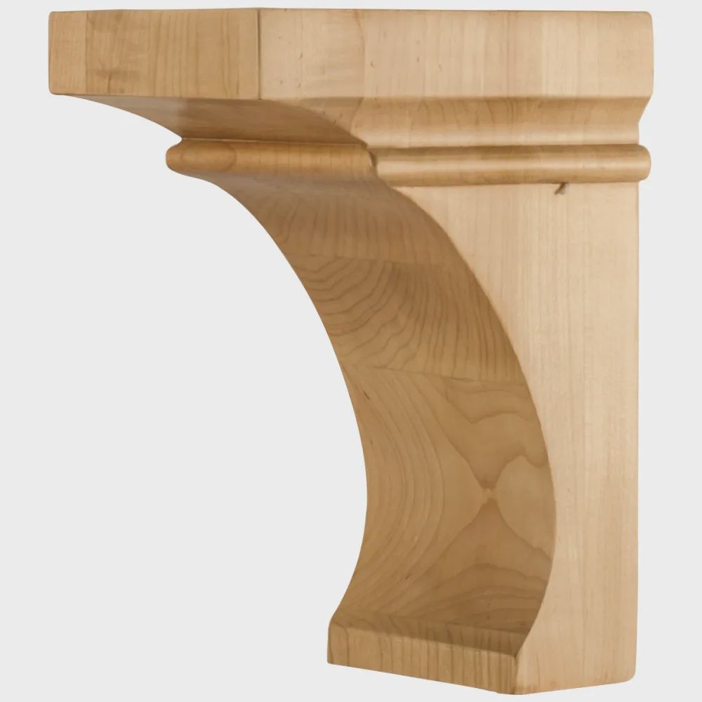 Cove Corbel, Dimensions: 4&quot; W x 6&quot; D x 8&quot; H, Species: Rubberwood