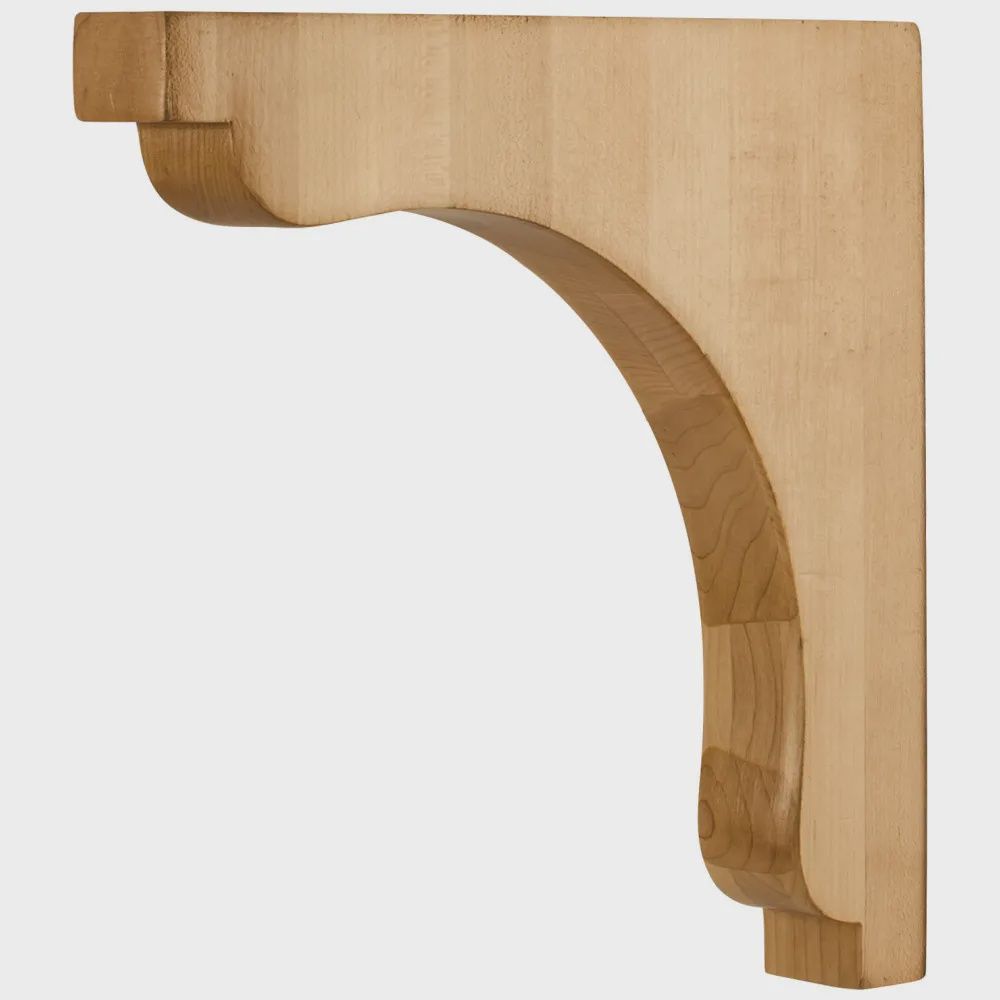 Square End Corbel, Dimensions: 1-1/2&quot; W x 10&quot; D x 10&quot; H, Species: Oak