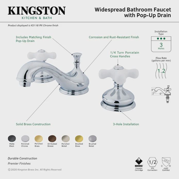 Heritage KS1161PX Widespread Bathroom Faucet