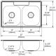 33" Drop-In Double Bowl Stainless Steel Sink