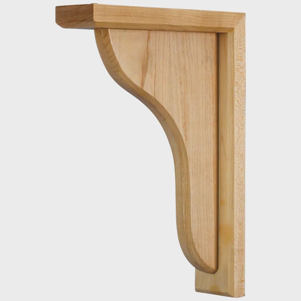 Beveled Bar Corbel, Dimensions: 2&quot; W x 7-1/2&quot; D x 10-1/2&quot; H, Species: White Birch