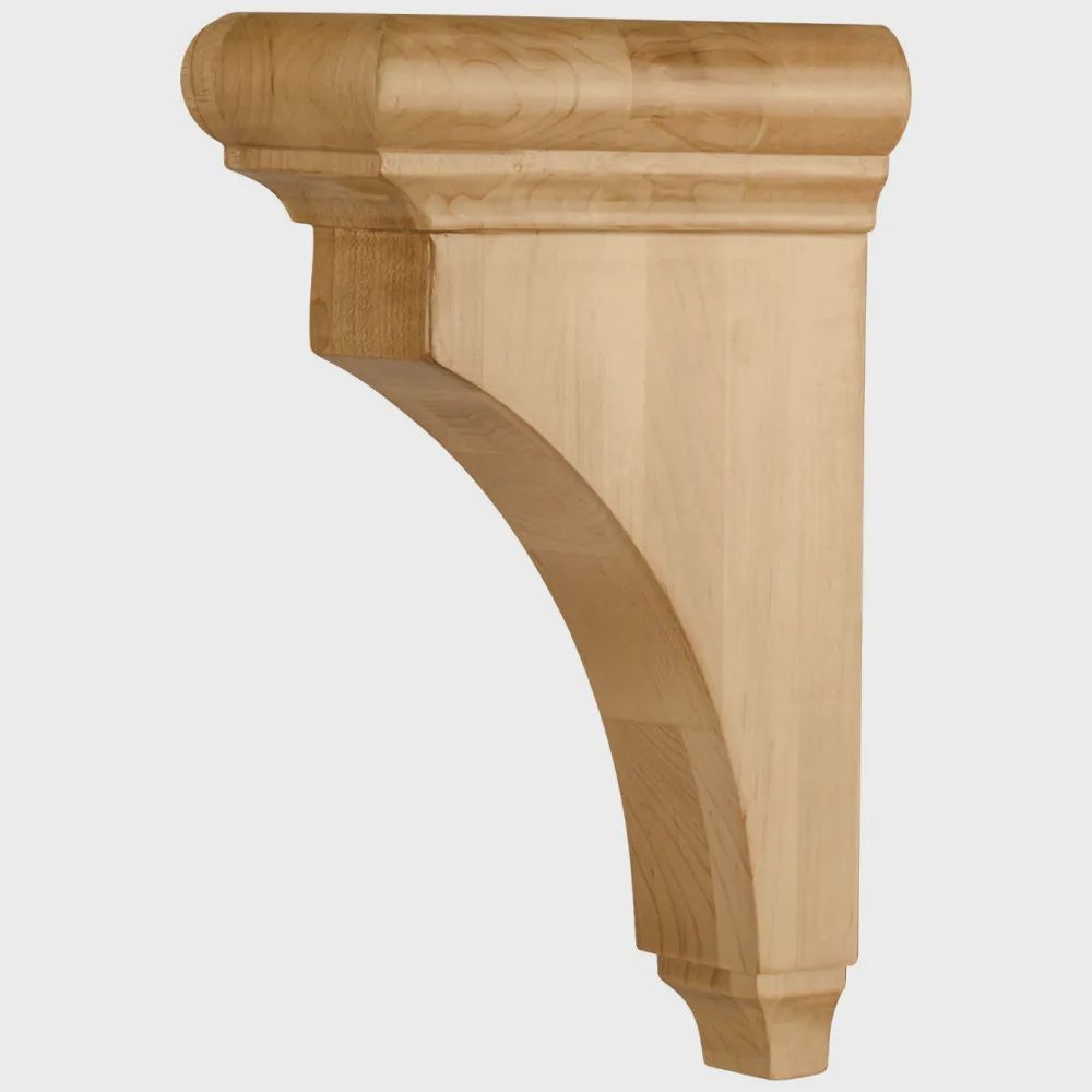 Bullnose Cap Corbel, Dimensions: 3&quot; W x 6-1/2&quot; D x 10&quot; H, Species: Cherry