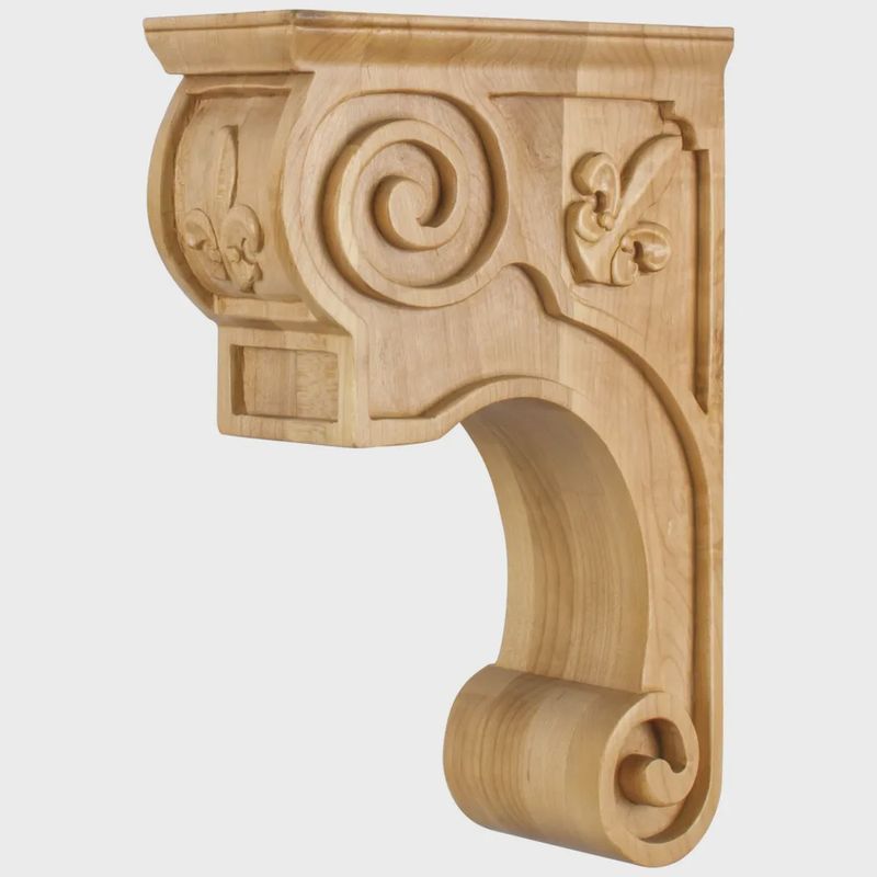 Fleur‑de‑lis Mission‑Style Corbel
