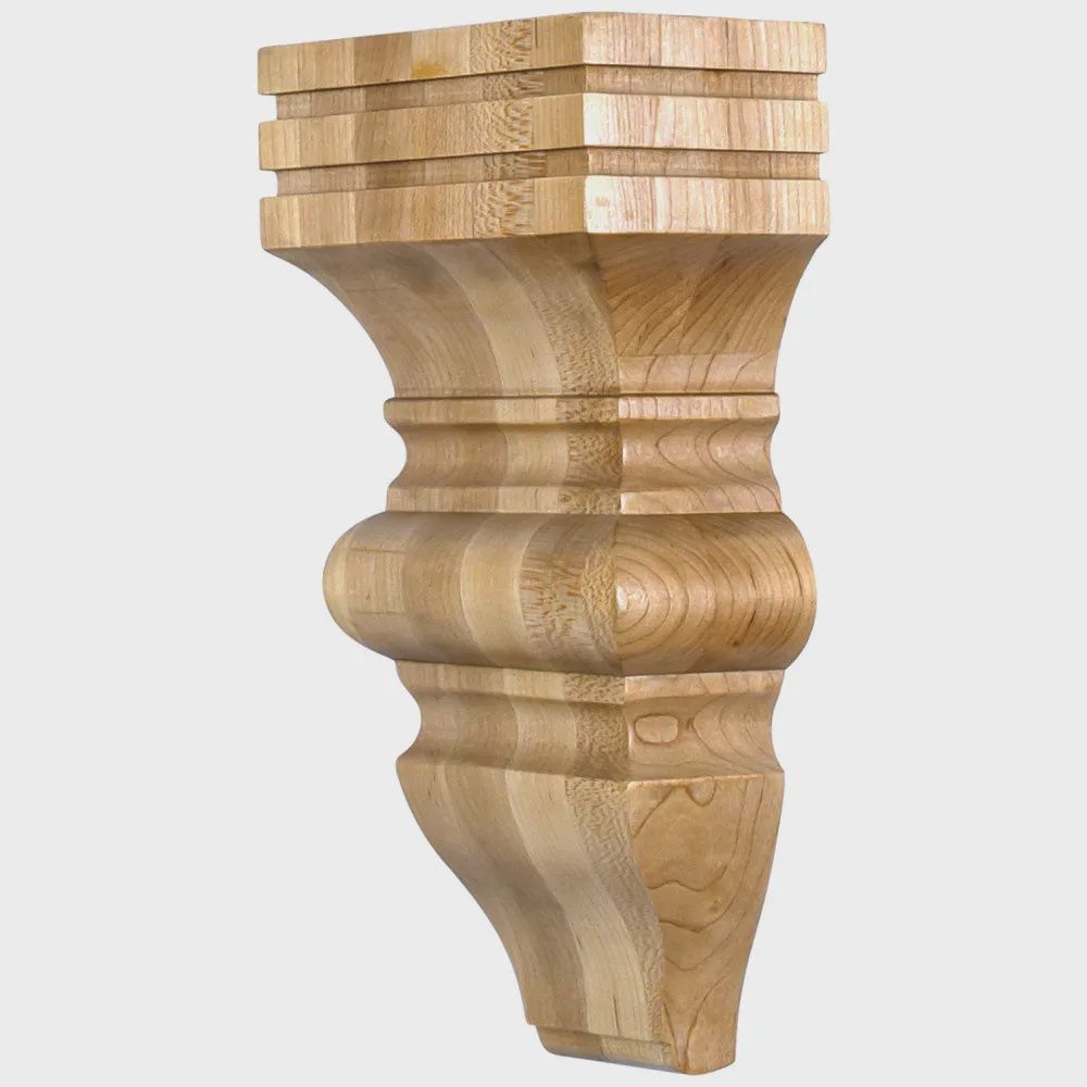 Baroque Corbels, Dimensions: 5&quot; W x 3&quot; D x 10&quot; H, Species: Alder