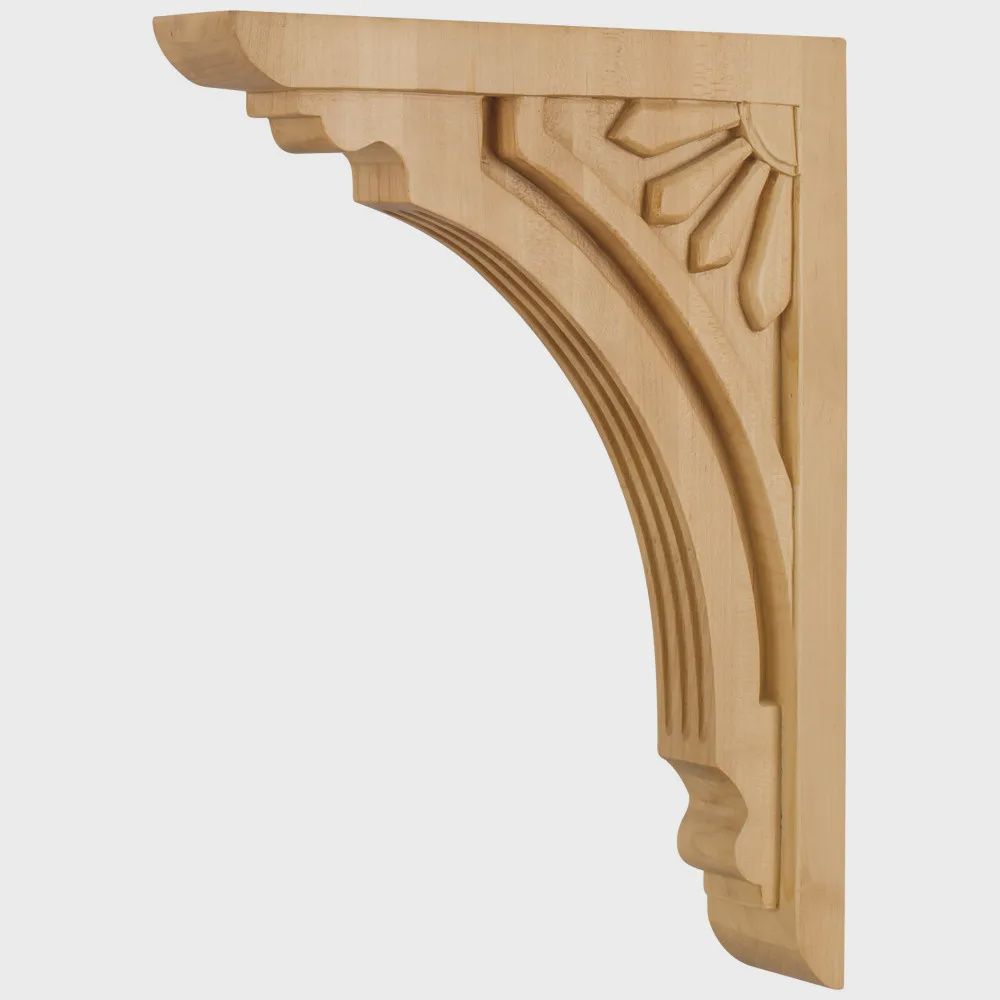 Art Deco Corbels, Dimensions: 2&quot; W x 10-11/16&quot; D x 14&quot; H, Species: Hard Maple