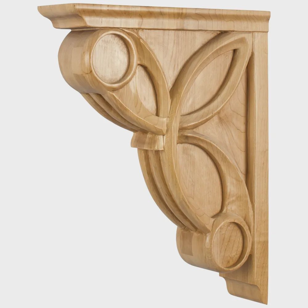 Art Deco Corbel with Celtic Weave, Dimensions: 3&quot; W x 11-5/16&quot; D x 14&quot; H, Species: Hard Maple